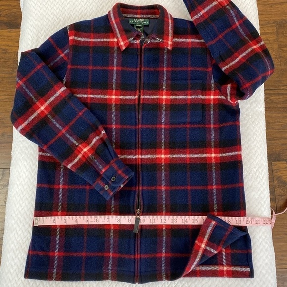 LAUREN Ralph Lauren Pure Wool Full Zip Longsleeve Flannel Jacket Shacket - Picture 7 of 17